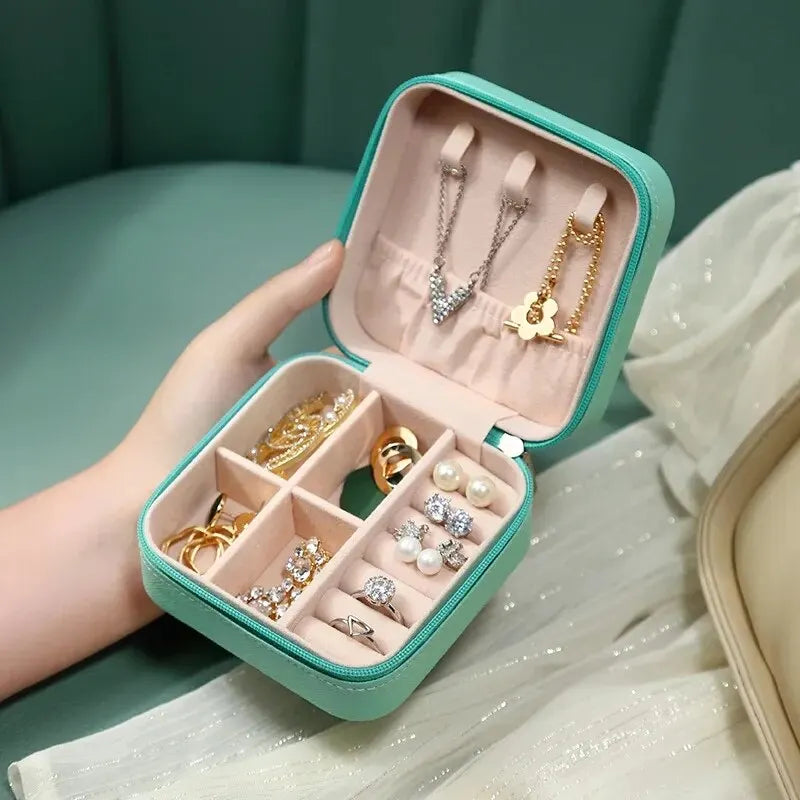 Portable Mini Jewelry Storage Box Travel Organizer Jewelry Case